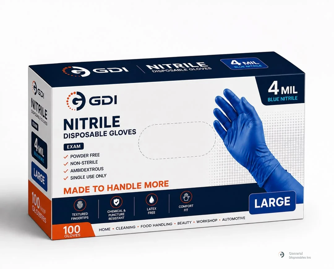 GDI Cobalt Blue Nitrile Disposable Gloves